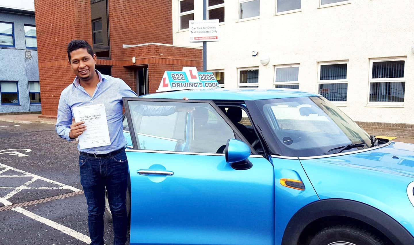 Edinburgh driving instructor student with driving test pass certificate